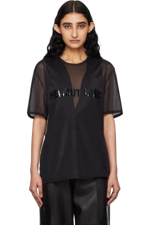 Helmut Lang T-shirt transparent noir
