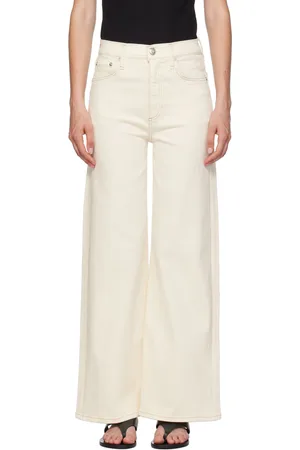 RAG&BONE Jean ample écourté Sofie blanc cassé