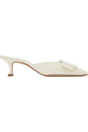 Manolo Blahnik Chaussures à talon aiguille Maysalebi blanc cassé