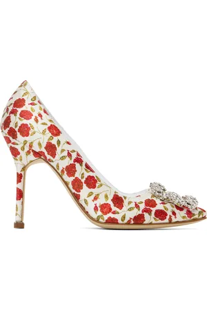 Manolo Blahnik Chaussures à talon aiguille Hangisi blanc cassé