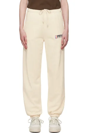Sporty & Rich Pantalon de détente beige à logo Team