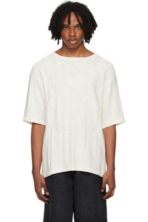 COMMAS T-shirt blanc cassé à ornements à points froncés