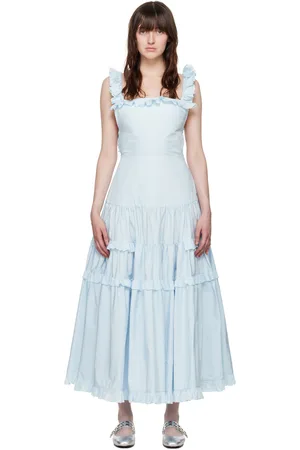 Molly Goddard Robe midi Maggie bleue
