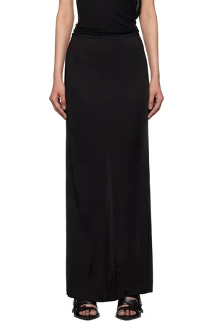 Helmut Lang Jupe longue noire à fente