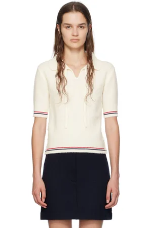 Thom Browne Polo blanc cassé à découpe circulaire
