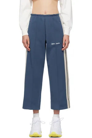 Palm Angels Pantalon de survêtement bleu à logo brodé