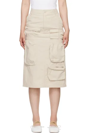 Maison Margiela Jupe midi beige à poches