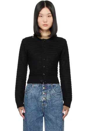 Maison Margiela Cardigan noir à rayures