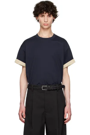 Bottega Veneta T-shirt bleu marine et jaune à doublure
