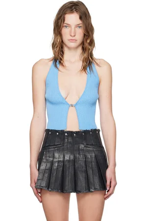MISBHV Débardeur bleu en tricot façonné exclusif à SSENSE
