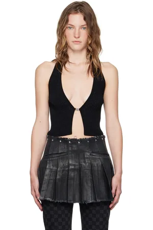 MISBHV Débardeur noir en tricot façonné exclusif à SSENSE