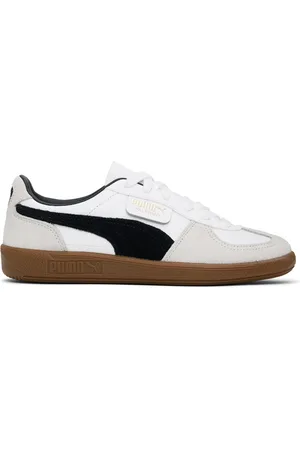 PUMA Baskets Palermo blanc et gris en cuir