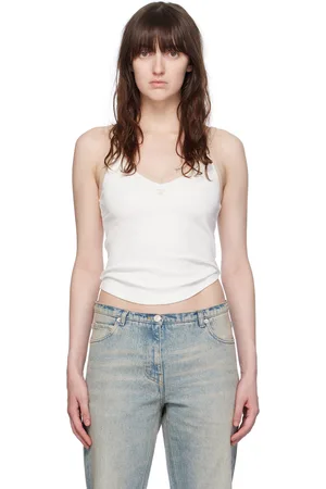 Courrèges Débardeur blanc à col en V