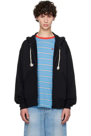 Acne Studios Pull à capuche noir à glissière