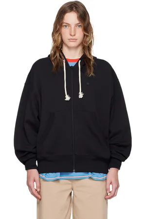 Acne Studios Pull à capuche noir à glissière