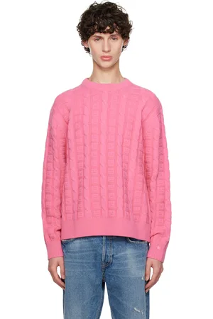 Acne Studios Pull rose en tricot câblé