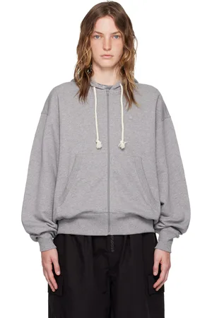 Acne Studios Pull à capuche gris à glissière