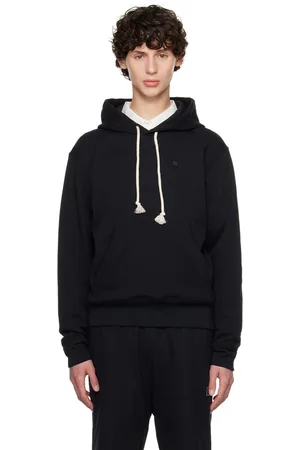 Acne Studios Pull à capuche noir à écusson à logo Face