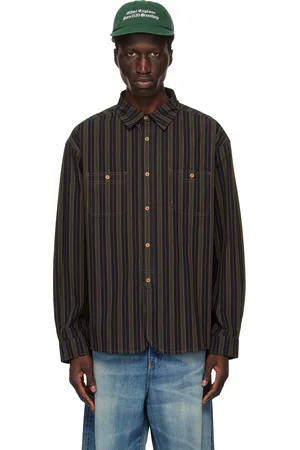 UNIFORM Chemise noir et brun à rayures
