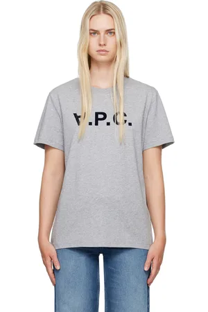 A.P.C. T-shirt gris à logo V.P.C. surdimensionné