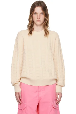 Acne Studios Pull beige en tricot câblé