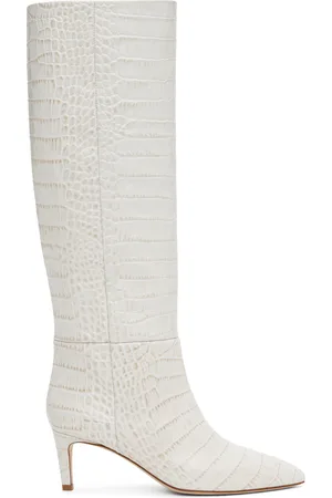 PARIS TEXAS Bottes hautes à talon aiguille 60 blanc cassé