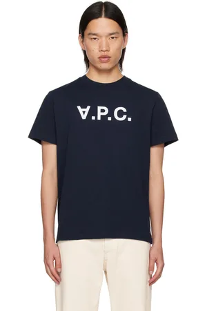 A.P.C. T-shirt bleu marine à logo V.P.C. surdimensionné