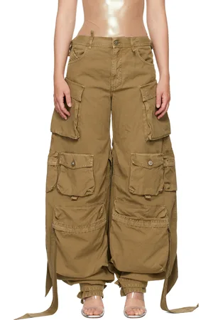 The Attico Pantalon cargo long brun clair
