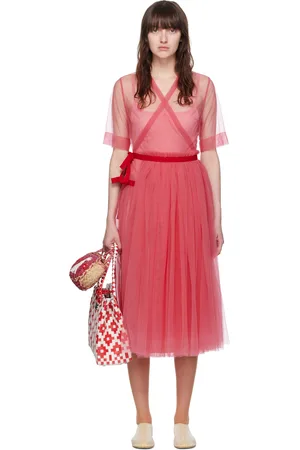 Molly Goddard Robe midi étagée rose