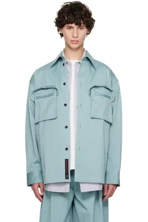 Bottega Veneta Chemise bleue en coton compact