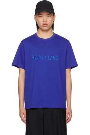 Helmut Lang T-shirt bleu à logo brodé