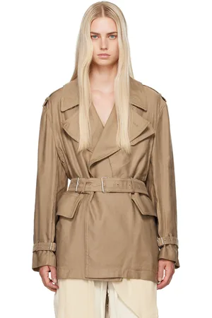 Helmut Lang Trench de style motard taupe