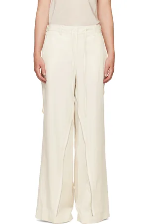 Helmut Lang Pantalon ample blanc cassé à goussets