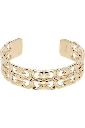 Givenchy Bracelet manchette ouvert doré à logos 4G Liquid