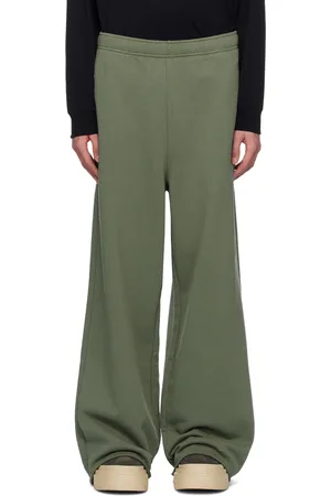Maison Margiela Pantalon de survêtement vert à logo brodé