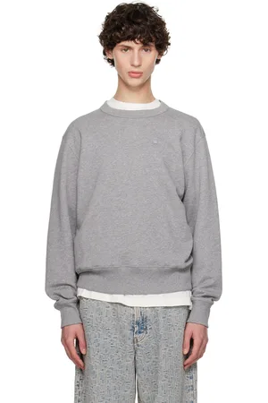 Acne Studios Pull molletonné gris à écusson à logo Face