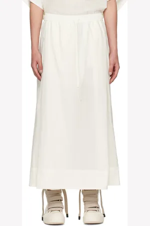 JULIUS Pantalon ample blanc cassé à assemblage portefeuille