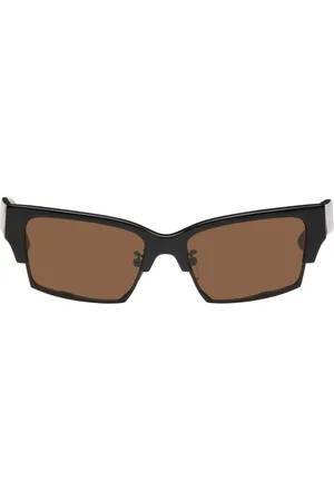 ECKHAUS LATTA Lunettes de soleil Club noir et brun exclusives à SSENSE