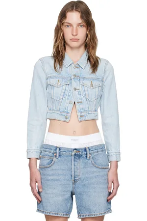 Alexander Wang Blouson écourté bleu en denim