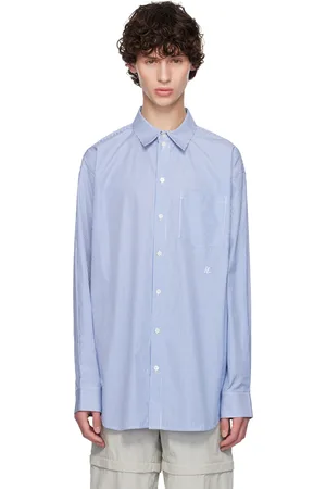 Helmut Lang Chemise surdimensionnée bleue à rayures