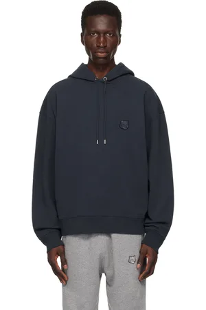 Maison Kitsuné Pull à capuche bleu marine à logo de renard