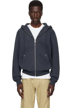Maison Kitsuné Pull à capuche bleu marine à logo de renard