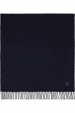 Maison Kitsuné Écharpe bleu marine à écusson de renard