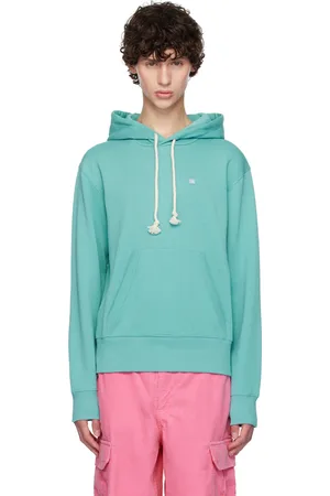 Acne Studios Pull à capuche bleu à écusson à logo