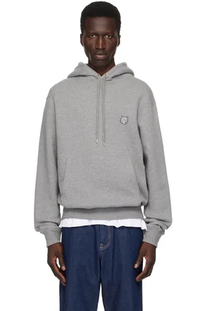 Maison Kitsuné Pull à capuche gris à logo de renard