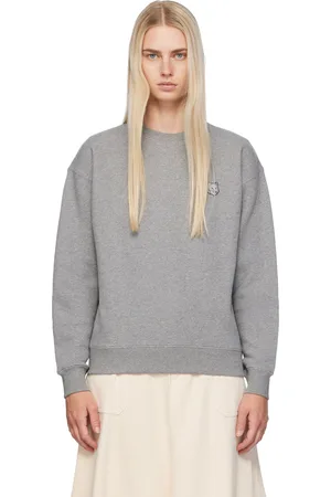 Maison Kitsuné Pull molletonné gris à logo de renard