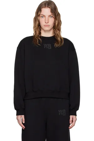 Alexander Wang Pull molletonné noir à logo en relief contrecollé