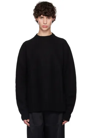 Jil Sander Pull noir à col ras du cou