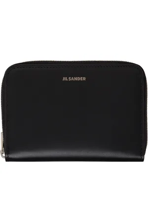 Jil Sander Portefeuille noir à poches et à glissière