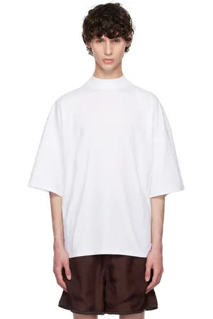 Jil Sander T-shirt blanc à col cheminée